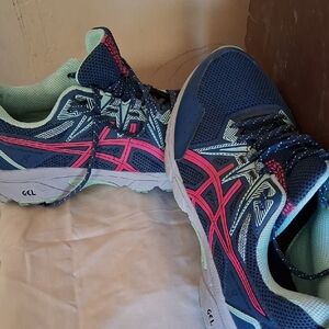 ASICS Women's Athletic Shoes - Navy and Pink
